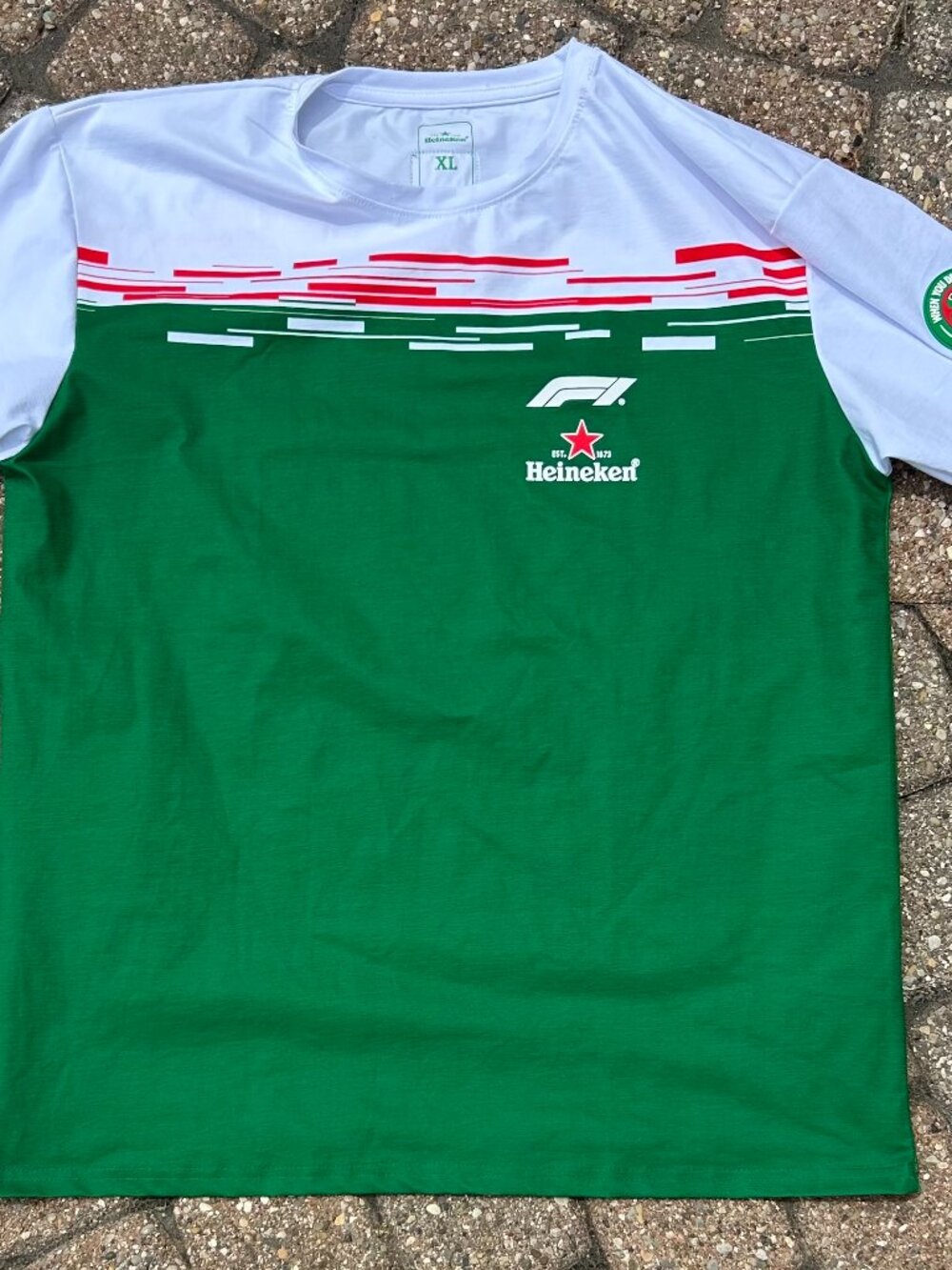 Formula 1 F1 Heineken Promo T-Shirt Sz XL Green White Licensed Racing